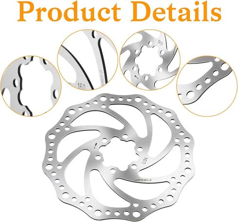 160mm Bike Disc Brake Rotor Stainless Steel Bicycle Disc Brake Rotor for Road Bike Mountain Bicycle Electric Bikes in Saudi Arabia