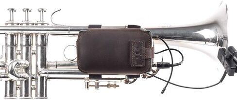 Trumpet Wireless Microphone Transmitter Holder – Genuine Leather Bodypack Pouch for Clip-On Mic in Saudi Arabia