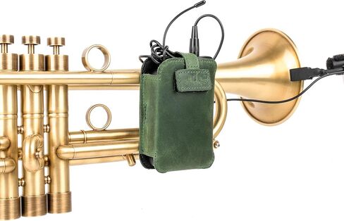 Trumpet Wireless Microphone Transmitter Holder – Genuine Leather Bodypack Pouch for Clip-On Mic in Saudi Arabia