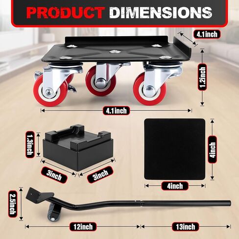 Furniture Dolly, Furniture Sliders Furniture Movers with Wheels, Furniture Lifters for Heavy Furniture with 5 360° Wheels, Carbon Steel Panel, Non-Slip Casters, Sliders and Lifter Jacks(1650Lb) in Saudi Arabia