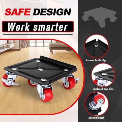 Furniture Dolly, Furniture Sliders Furniture Movers with Wheels, Furniture Lifters for Heavy Furniture with 5 360° Wheels, Carbon Steel Panel, Non-Slip Casters, Sliders and Lifter Jacks(1650Lb) in Saudi Arabia