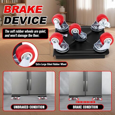 Furniture Dolly, Furniture Sliders Furniture Movers with Wheels, Furniture Lifters for Heavy Furniture with 5 360° Wheels, Carbon Steel Panel, Non-Slip Casters, Sliders and Lifter Jacks(1650Lb) in Saudi Arabia