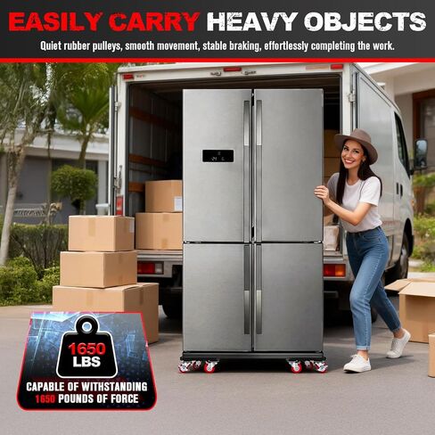 Furniture Dolly, Furniture Sliders Furniture Movers with Wheels, Furniture Lifters for Heavy Furniture with 5 360° Wheels, Carbon Steel Panel, Non-Slip Casters, Sliders and Lifter Jacks(1650Lb) in Saudi Arabia