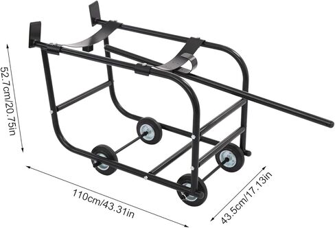 YIYIBYUS 55 Gallon Drum Cradle, Gallon Drum Dolly Black Powder-Coated Steel Construction, Drum Rack Stand with Retractable Loading & Unloading Drawbar, 4 Wheels in Saudi Arabia