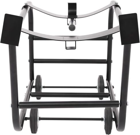 YIYIBYUS 55 Gallon Drum Cradle, Gallon Drum Dolly Black Powder-Coated Steel Construction, Drum Rack Stand with Retractable Loading & Unloading Drawbar, 4 Wheels in Saudi Arabia
