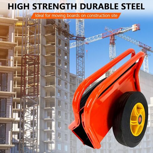 لوحة برتقالية شديدة التحمل مقاس 10 بوصة، دوللي بلاطة دوللي، مقبضان مريحان وإطارات مطاطية صلبة تدعم ما يصل إلى 1000 رطل، محرك جميع التضاريس مناسب لألواح الحوائط الجافة، مادة الباب in Kuwait