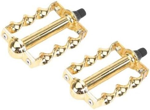 Twisted Pedals 1/2" W/Logo Gold. Bike Pedals, Bicycle Pedal, for lowrider, Beach Cruiser, Chopper, Limo, Stretch Bike in Saudi Arabia