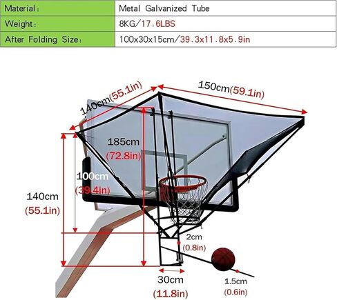 Basketball Hoop Returner Shot Return Apparatus Network Shooting Training Bounce Rotating Slide Suitable for Indoor/Outdoor Use Easy to Configure~ in Saudi Arabia