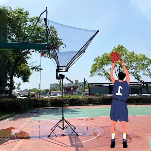 Basketball Hoop Returner Return Attachment Floor Shooting Net Kit Pro Ball Rebounder Training Aid for Kids/Younth/Adults Easy to Fold in Saudi Arabia