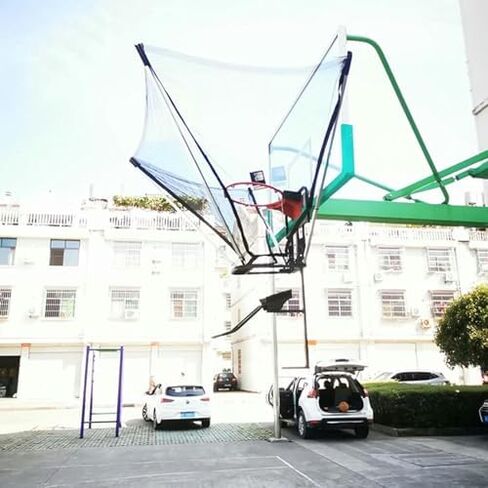 شوت كرة السلة العائدة للتدريب المعلق خفيف الوزن للاستخدام الداخلي/الخارجي على شكل قمع، أداة مساعدة لممارسة الرماية باللون الأسود in Kuwait