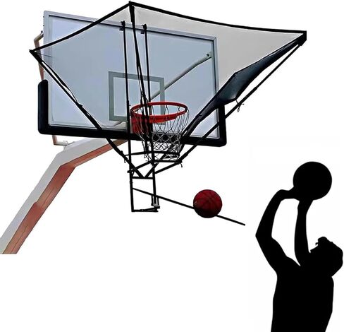 Wall Mounted Basketball Hoop Rebounder Shot Returner Net Return - Trainer for Traditional Pole and Mounted Hoops with Rotating Chute in Saudi Arabia