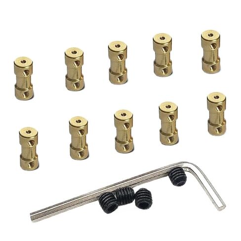D9*L20 2mm/2.3mm/3mm/3.17mm/4mm/5mm/6mm Brass Flexible Motor Shaft Coupler Transmission Connector 10Pcs(4 X 6) in Saudi Arabia