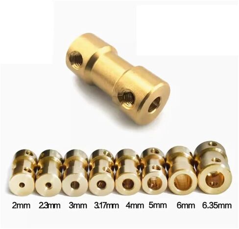 D9*L20 2mm/2.3mm/3mm/3.17mm/4mm/5mm/6mm Brass Flexible Motor Shaft Coupling Coupler 10Pcs(3 X 3) in Saudi Arabia