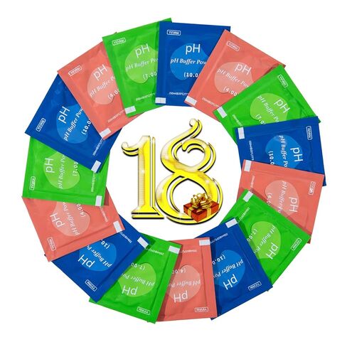 pH Buffer Powder, 18-Pack 4.00/7.00/10.01 pH Calibration Solution Kits for pH Meter Testers in Kuwait