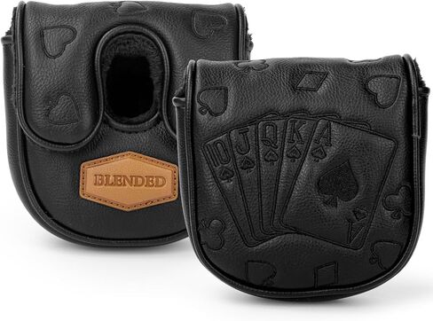 Putter Covers Black Poker DF3 Putter Headcover Mallet Putter Cover with Magnetic Closure Golf Club Covers Leather Golf Headcover for DF3 Putters in Saudi Arabia