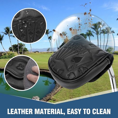 Putter Covers Black Poker DF3 Putter Headcover Mallet Putter Cover with Magnetic Closure Golf Club Covers Leather Golf Headcover for DF3 Putters in Saudi Arabia