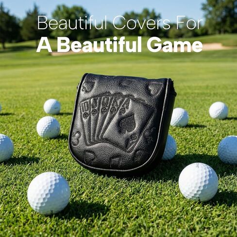 Putter Covers Black Poker DF3 Putter Headcover Mallet Putter Cover with Magnetic Closure Golf Club Covers Leather Golf Headcover for DF3 Putters in Saudi Arabia