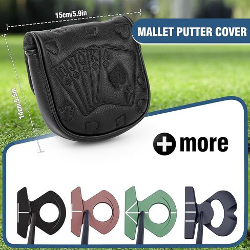 Putter Covers Black Poker DF3 Putter Headcover Mallet Putter Cover with Magnetic Closure Golf Club Covers Leather Golf Headcover for DF3 Putters in Saudi Arabia
