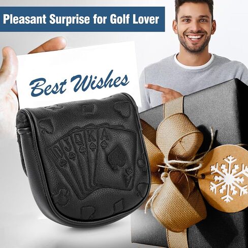 Putter Covers Black Poker DF3 Putter Headcover Mallet Putter Cover with Magnetic Closure Golf Club Covers Leather Golf Headcover for DF3 Putters in Saudi Arabia