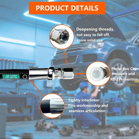 LingCheng 26711-06-06RW Hydraulic HoseSwivel Assembly 3/8 " Hydraulic Hosewith Female JlC X Female JlC 60 "Long4785 psi, Black in Saudi Arabia