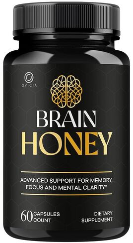 كبسولات عسل الدماغ - تركيبة الدعم المتقدمة الرسمية من BrainHoney، جميع المكونات الطبيعية، حبوب فيتامينات يومية ممتازة لصحة الدماغ والعافية العامة، 60 كبسولة لمدة شهر واحد in Kuwait
