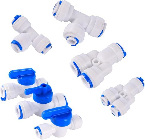 OD 1/4" 3/8" Pipe Quick Access Connector Reverse Osmosis Slip Lock Quick Joint Y Shaped Coupling Tee Coupling Valve Adapter(6.35mm End Plug) in Saudi Arabia