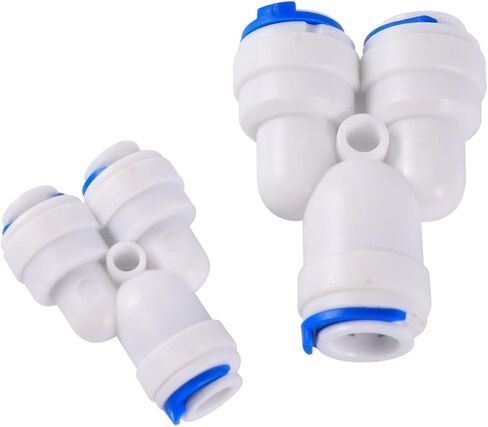 OD 1/4" 3/8" Pipe Quick Access Connector Reverse Osmosis Slip Lock Quick Joint Y Shaped Coupling Tee Coupling Valve Adapter(6.35mm End Plug) in Saudi Arabia