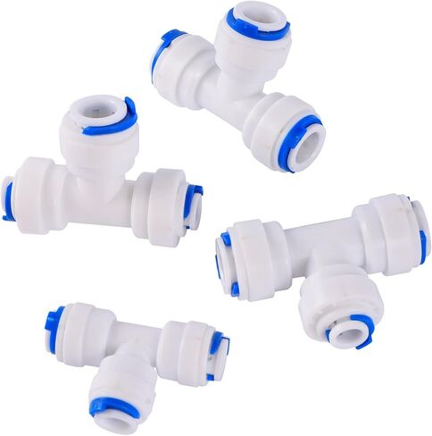 OD 1/4" 3/8" Pipe Quick Access Connector Reverse Osmosis Slip Lock Quick Joint Y Shaped Coupling Tee Coupling Valve Adapter(6.35mm End Plug) in Saudi Arabia