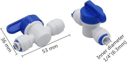 RO مستقيم 1/4 "OD خرطوم اتصال سريع الأنابيب التحكم تركيبات البلاستيك كرة ماء صمام Reveser التناضح حوض السمك تركيبات in Kuwait