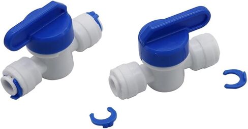 RO مستقيم 1/4 "OD خرطوم اتصال سريع الأنابيب التحكم تركيبات البلاستيك كرة ماء صمام Reveser التناضح حوض السمك تركيبات in Kuwait