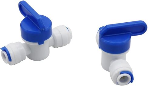 RO مستقيم 1/4 "OD خرطوم اتصال سريع الأنابيب التحكم تركيبات البلاستيك كرة ماء صمام Reveser التناضح حوض السمك تركيبات in Kuwait