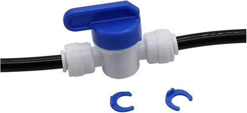 RO مستقيم 1/4 "OD خرطوم اتصال سريع الأنابيب التحكم تركيبات البلاستيك كرة ماء صمام Reveser التناضح حوض السمك تركيبات in Kuwait