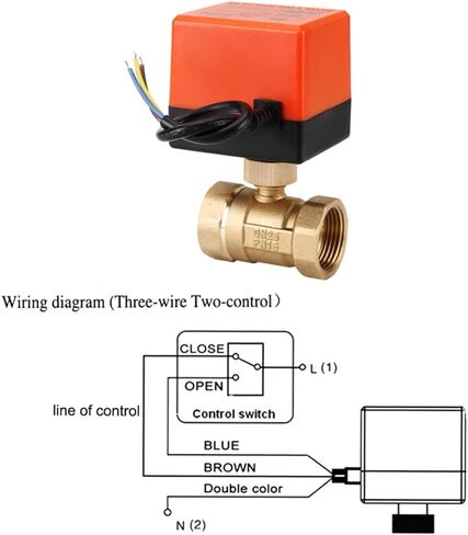 DN15/DN20/DN25 AC 220V Brass Motorized Thread Ball Valve 2-Way 3-Wire DC 12V Solenoid Water Valve with Actuator(DC12V 1/2") in Kuwait