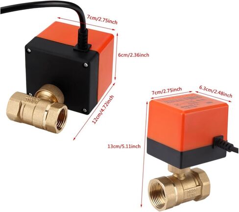 DN15/DN20/DN25 AC 220V Brass Motorized Thread Ball Valve 2-Way 3-Wire DC 12V Solenoid Water Valve with Actuator(DC12V 1/2") in Kuwait