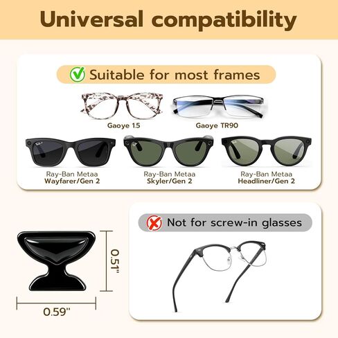 10 Pairs Butterfly Glasses Nose Pad Compatible with RayBan Metaa, Air Bag Silicone Anti Slip Super Sticky Adhesive Eyeglass Nose Pads for Eyeglass Wayfarer/Skyler/Headliner Accessories in Kuwait