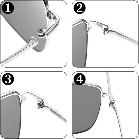 Metal Silver Glasses Arm Replacement Thin Eyeglass Legs Replacement Single Teeth Eyeglasses Repair Legs Sunglasses Arm with Transparent Tips Glasses Temple Eyewear Frame Temple Accessory in Saudi Arabia