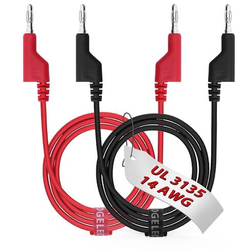 14 مقياس 2 قطعة/3.3Ft 4 مللي متر الموز التوصيل إلى الموز التوصيل UL3135 ، الثقيلة سيليكون موصلات اختبار مجموعة أسلاك توصيل معزز عدة للاختبار in Kuwait