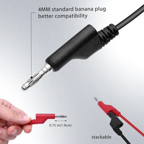 14 مقياس 2 قطعة/3.3Ft 4 مللي متر الموز التوصيل إلى الموز التوصيل UL3135 ، الثقيلة سيليكون موصلات اختبار مجموعة أسلاك توصيل معزز عدة للاختبار in Kuwait