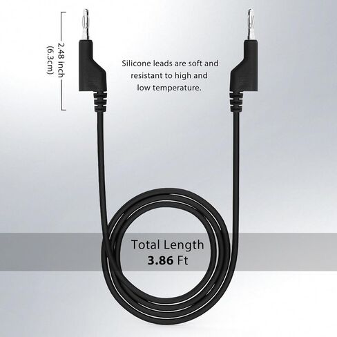 14 مقياس 2 قطعة/3.3Ft 4 مللي متر الموز التوصيل إلى الموز التوصيل UL3135 ، الثقيلة سيليكون موصلات اختبار مجموعة أسلاك توصيل معزز عدة للاختبار in Kuwait