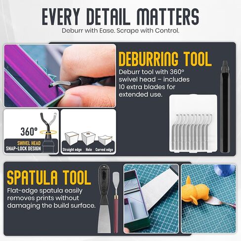 3D Printer - 64 Piece Tool Kit with Accessories - Essential 3D Printing Maintenance Equipment - Deburring Tool and Nozzle Cleaning Set - Metal Scraper and Organized Storage Bag in Saudi Arabia