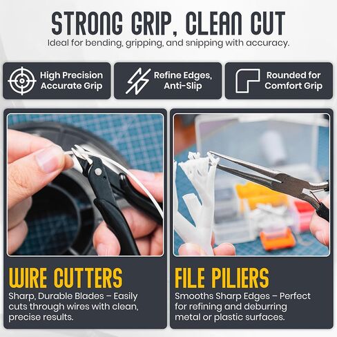 3D Printer - 64 Piece Tool Kit with Accessories - Essential 3D Printing Maintenance Equipment - Deburring Tool and Nozzle Cleaning Set - Metal Scraper and Organized Storage Bag in Saudi Arabia