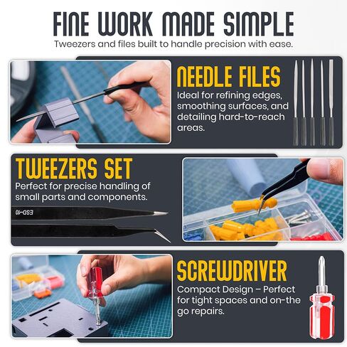 3D Printer - 64 Piece Tool Kit with Accessories - Essential 3D Printing Maintenance Equipment - Deburring Tool and Nozzle Cleaning Set - Metal Scraper and Organized Storage Bag in Saudi Arabia