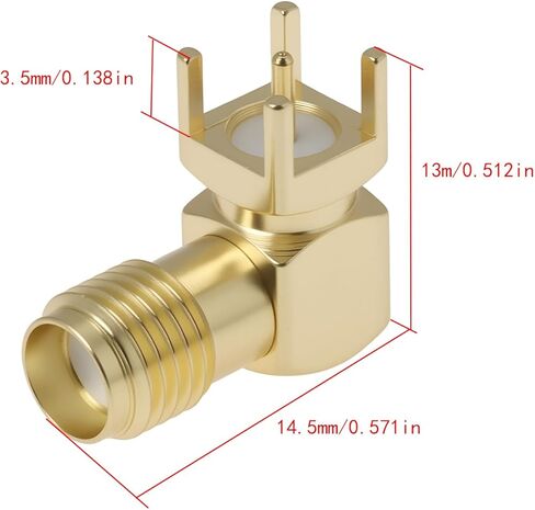 خلق فكرة 10 قطعة SMA PCB موصل سالب 90 درجة زاوية مطلية بالذهب RF المقبس ل PCB جبل DC-12 جيجا هرتز نطاق التردد in Kuwait