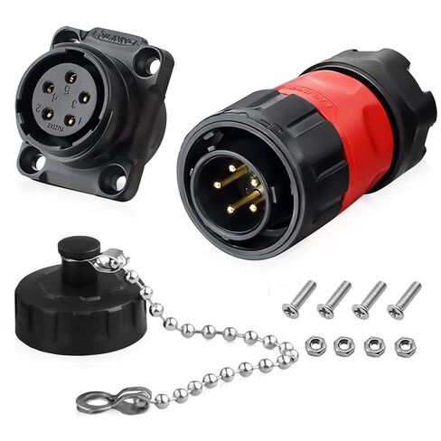 5 Pin Connector Waterproof Connector, Industrial Solder Circular Connector, Aviation Connector for Car, Truck, Boat, and Other Indoor/Outdoor Electrical Wire Connections(Male Female Plug Socket) in Saudi Arabia