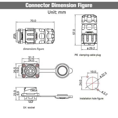 5 Pin Connector Waterproof Connector, Industrial Solder Circular Connector, Aviation Connector for Car, Truck, Boat, and Other Indoor/Outdoor Electrical Wire Connections(Male Female Plug Socket) in Saudi Arabia