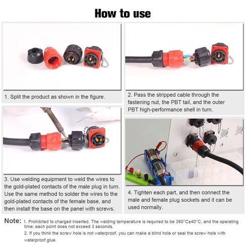 5 Pin Connector Waterproof Connector, Industrial Solder Circular Connector, Aviation Connector for Car, Truck, Boat, and Other Indoor/Outdoor Electrical Wire Connections(Male Female Plug Socket) in Saudi Arabia