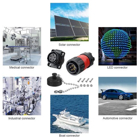 5 Pin Connector Waterproof Connector, Industrial Solder Circular Connector, Aviation Connector for Car, Truck, Boat, and Other Indoor/Outdoor Electrical Wire Connections(Male Female Plug Socket) in Saudi Arabia