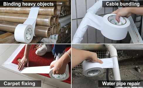 BOMEI PACK White Duct Tape Heavy-Duty Water Proof, Strong Adhesive Duct Tape Industrial Grade 2.5 inches x 60 Yards (179 ft), 9 Mil, Easy Tear by Hands, UV Resistant for Crafts & Home Improvement in Saudi Arabia