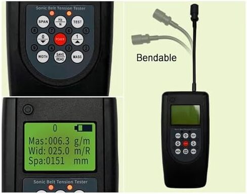 Sonic Belt Tension Meter with LCD Display, 10Hz-680Hz Frequency Range, Stores 20 Parameters, for Multi-Ribbed V Belts, Accurate Belt Tension Gauge in Saudi Arabia