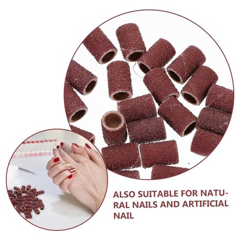 100pieces Portable Nail Drill Sanding Bands Grit Sanding Bands for Nail Drill Abrasive Sleeves in Saudi Arabia